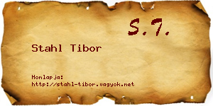 Stahl Tibor névjegykártya